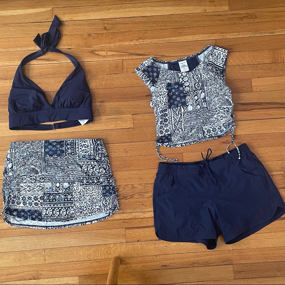 Lands End 4 piece mix-and-match swim set